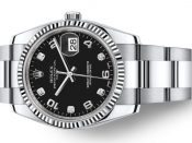 The female copy watches have diamond hour marks.